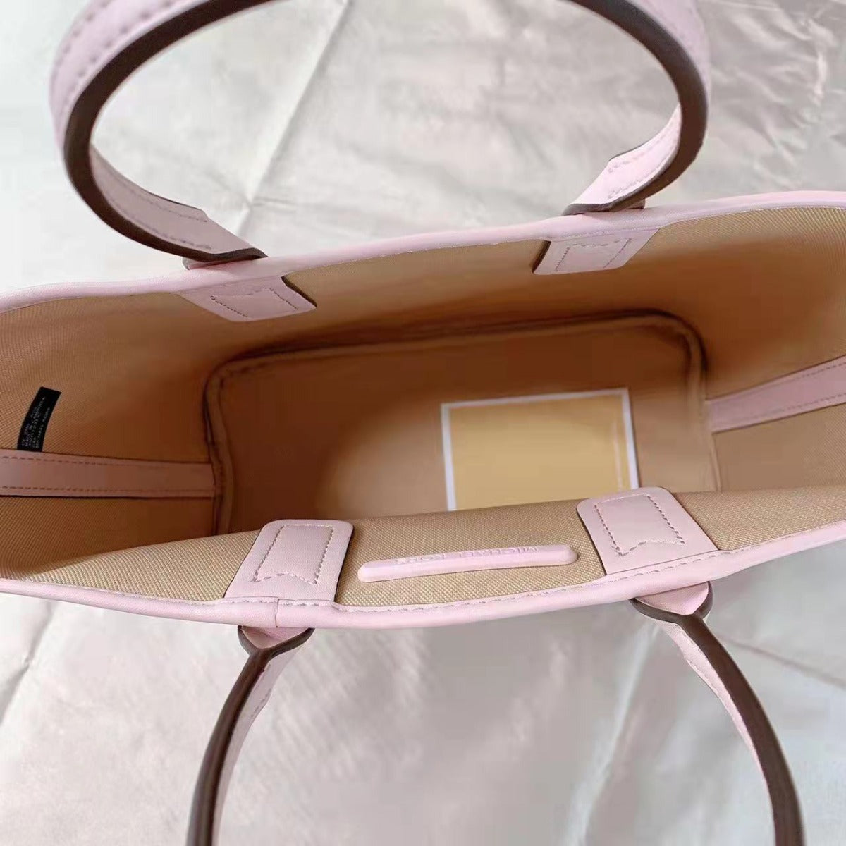 MICHAEL KORS 35H1T2JT1C Jodie Small Logo Jacquard Tote Bag In Powder Blush MICHAEL KORS 35H1T2JT1C Jodie Small Logo Jacquard Tote Bag In Powder Blush